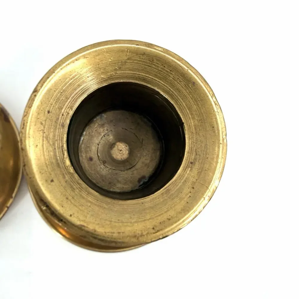 Vintage Brass Taper Candlestick Holders Pair Set Round with Character